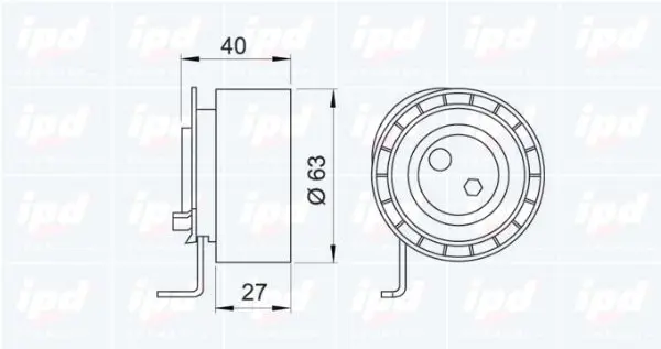 Handler.Part Tensioner pulley, timing belt IPD 140070 2