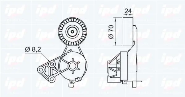 Handler.Part Tensioner lever, v-ribbed belt IPD 100857 2