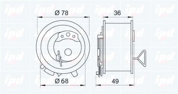 Handler.Part Tensioner pulley, timing belt IPD 140853 2