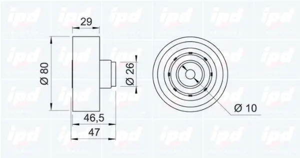 Handler.Part Deflection/guide pulley, timing belt IPD 150093 2