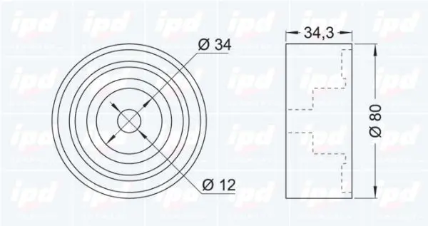 Handler.Part Deflection/guide pulley, timing belt IPD 153423 2