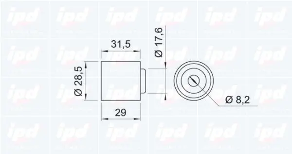 Handler.Part Deflection/guide pulley, timing belt IPD 150098 2