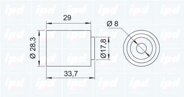 Handler.Part Deflection/guide pulley, timing belt IPD 153211 2