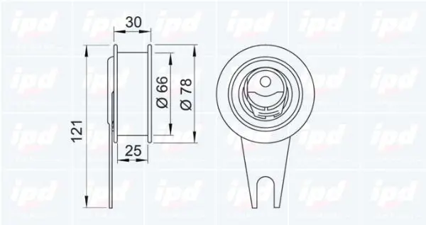 Handler.Part Tensioner pulley, timing belt IPD 140099 2