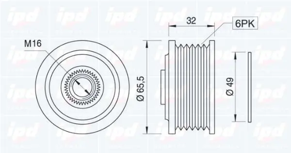 Handler.Part Alternator freewheel clutch IPD 120737 2