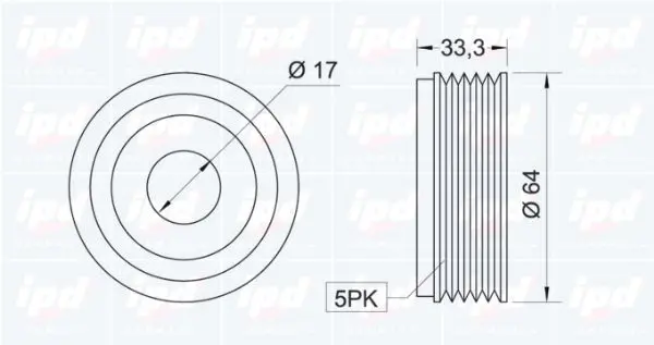 Handler.Part Alternator freewheel clutch IPD 153282 2