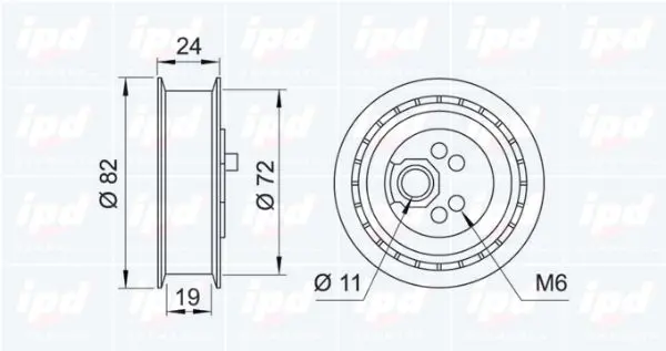 Handler.Part Tensioner pulley, timing belt IPD 140101 2