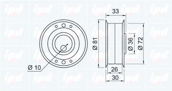 Handler.Part Tensioner pulley, timing belt IPD 140103 2