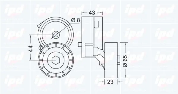 Handler.Part Tensioner pulley, v-ribbed belt IPD 100889 2