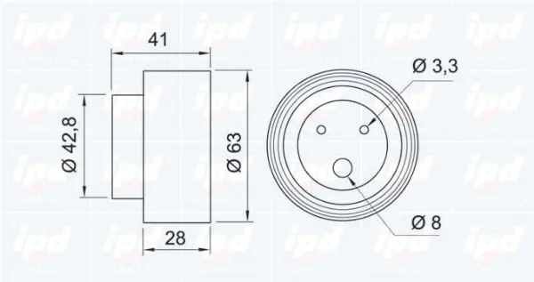 Handler.Part Tensioner pulley, timing belt IPD 140115 2