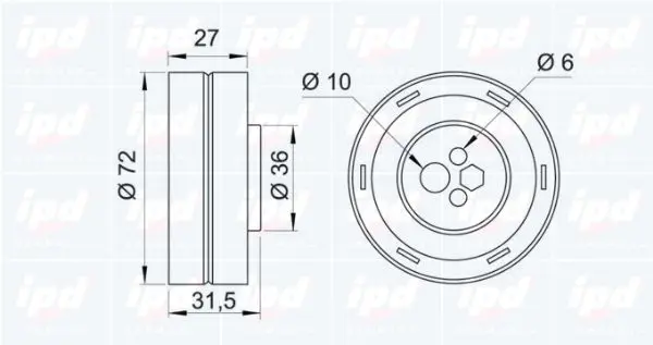 Handler.Part Tensioner pulley, timing belt IPD 140118 2