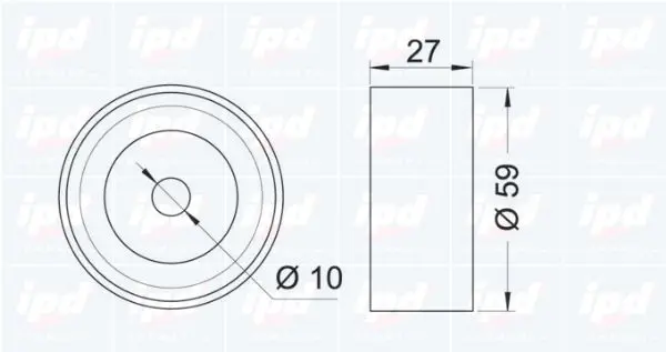 Handler.Part Deflection/guide pulley, timing belt IPD 150967 2