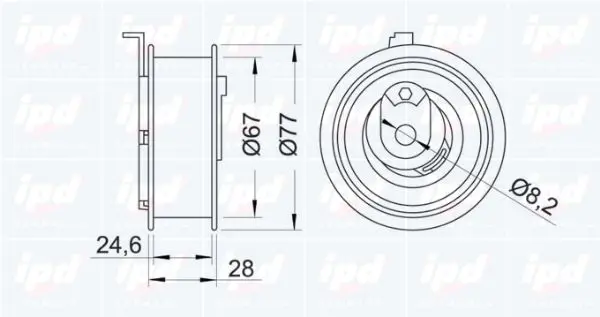 Handler.Part Tensioner pulley, timing belt IPD 153212 2