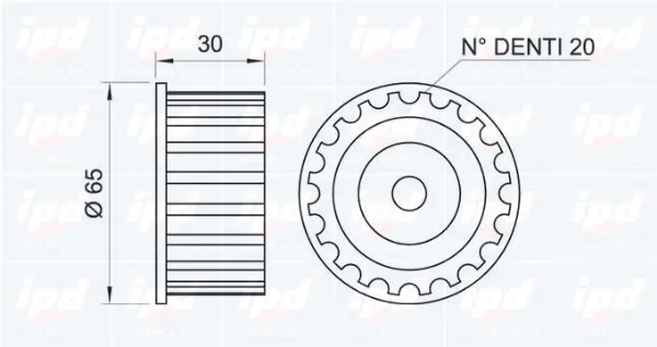 Handler.Part Tensioner pulley, timing belt IPD 140135 2