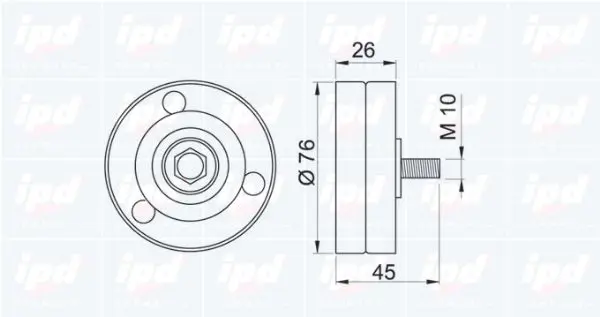 Handler.Part Deflection/guide pulley, v-ribbed belt IPD 150141 2