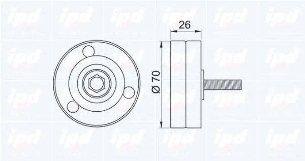 Handler.Part Deflection/guide pulley, v-ribbed belt IPD 153331 2