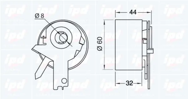 Handler.Part Tensioner pulley, timing belt IPD 140293 2