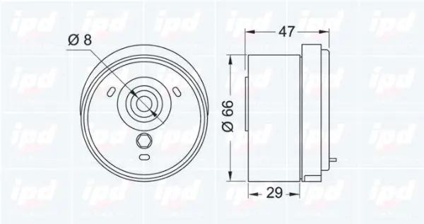 Handler.Part Tensioner pulley, timing belt IPD 153232 2