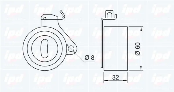 Handler.Part Tensioner pulley, timing belt IPD 140186 2