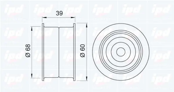 Handler.Part Deflection/guide pulley, timing belt IPD 150193 2