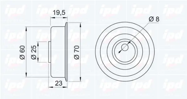 Handler.Part Tensioner pulley, timing belt IPD 140197 2