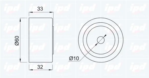 Handler.Part Deflection/guide pulley, timing belt IPD 140200 2