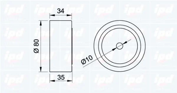 Handler.Part Deflection/guide pulley, timing belt IPD 140202 2