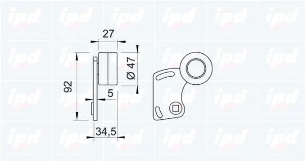 Handler.Part Tensioner pulley, timing belt IPD 140203 2