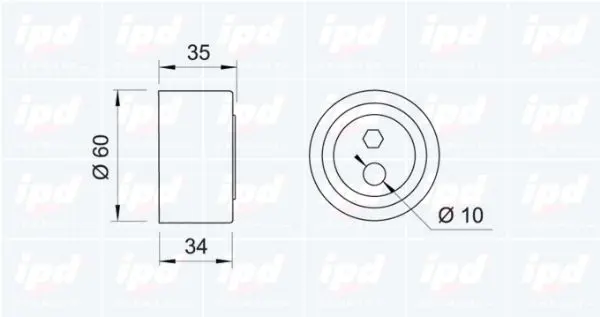 Handler.Part Tensioner pulley, timing belt IPD 140206 2