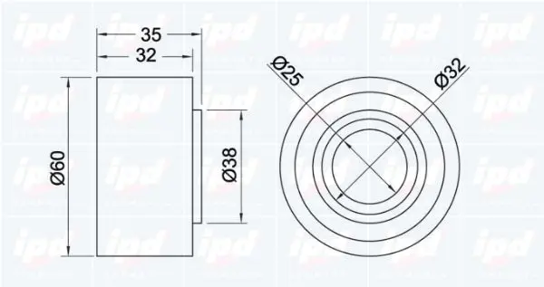 Handler.Part Deflection/guide pulley, timing belt IPD 140208 2