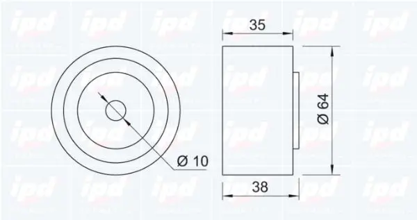 Handler.Part Deflection/guide pulley, timing belt IPD 150213 2