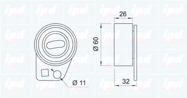 Handler.Part Tensioner pulley, timing belt IPD 140216 2