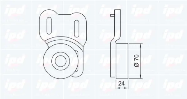 Handler.Part Tensioner pulley, v-ribbed belt IPD 140289 2