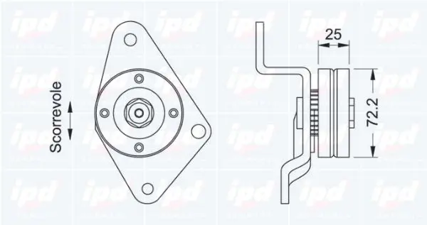 Handler.Part Tensioner pulley, v-ribbed belt IPD 140291 2