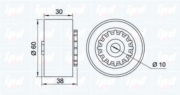 Handler.Part Tensioner pulley, v-ribbed belt IPD 153460 2