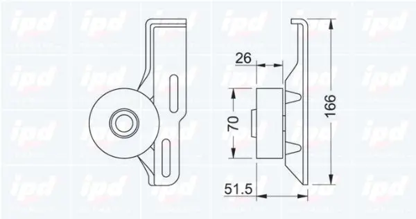 Handler.Part Tensioner pulley, v-ribbed belt IPD 140298 2