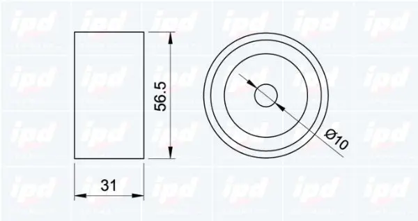 Handler.Part Deflection/guide pulley, timing belt IPD 150303 2