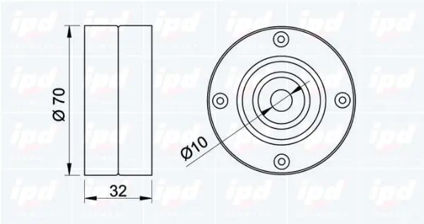 Handler.Part Deflection/guide pulley, timing belt IPD 140321 2