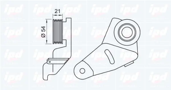 Handler.Part Tensioner pulley, v-ribbed belt IPD 150325 2