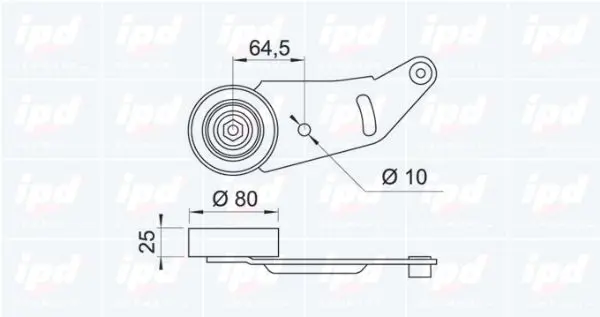 Handler.Part Tensioner pulley, v-ribbed belt IPD 140330 2