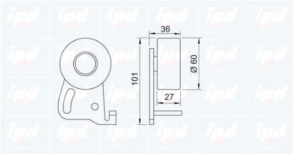 Handler.Part Tensioner pulley, timing belt IPD 140352 2