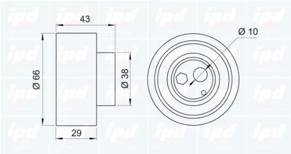 Handler.Part Tensioner pulley, timing belt IPD 140354 2