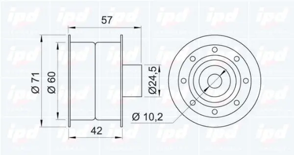 Handler.Part Deflection/guide pulley, timing belt IPD 150356 2