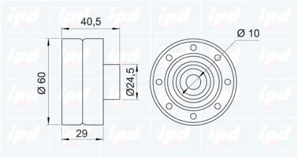 Handler.Part Deflection/guide pulley, timing belt IPD 150359 2