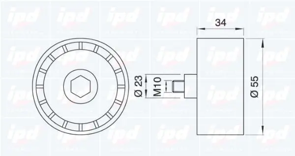 Handler.Part Deflection/guide pulley, timing belt IPD 150391 2