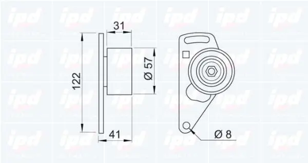 Handler.Part Tensioner pulley, timing belt IPD 150401 2