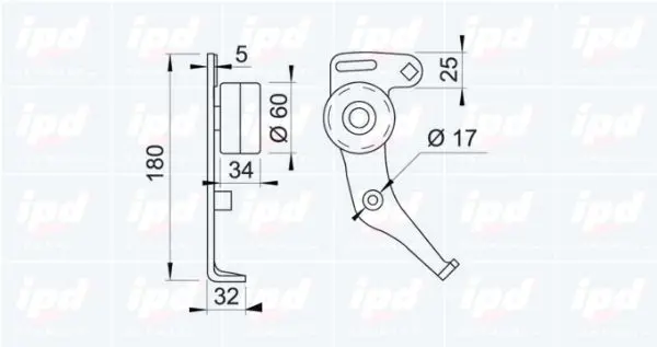 Handler.Part Tensioner pulley, timing belt IPD 140402 2