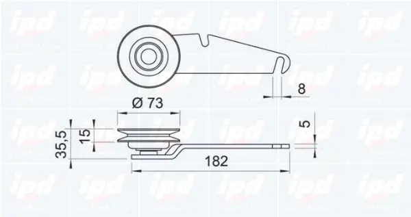 Handler.Part Tensioner pulley, v-belt IPD 140409 2