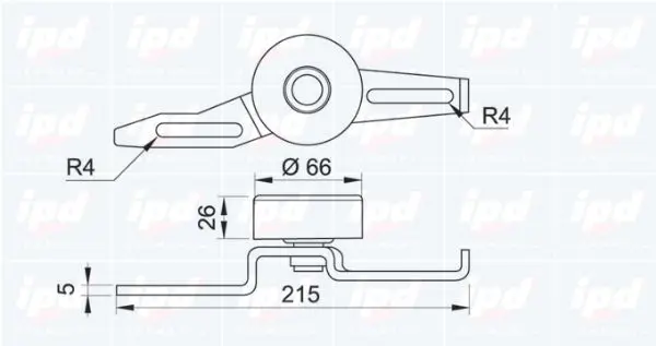 Handler.Part Tensioner pulley, v-ribbed belt IPD 140414 2