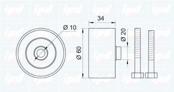 Handler.Part Deflection/guide pulley, timing belt IPD 150417 2